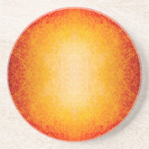 Scratched glowing fireball coaster