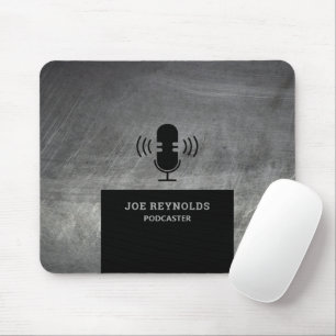 Scratched Metal Effect, Podcaster, Podcast Mouse Pad