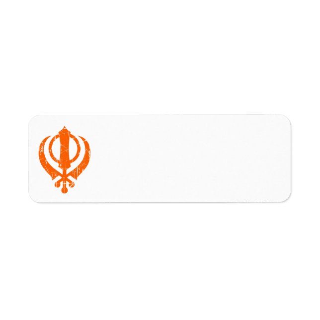 Scratched Orange Sikh Khanda Symbol (Front)