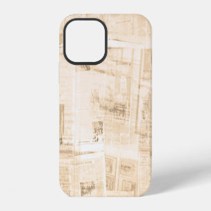 Scratched paper: old newspaper background. iPhone 12 case