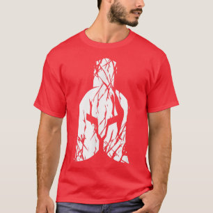 Scratched Spartan HelmetGym Motivation Fitness Say T-Shirt