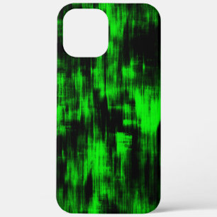 Scratched stains in flashy green and strong dark   iPhone 12 pro max case