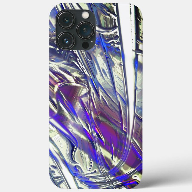 Scratched traces on silver texture under blue fume Case-Mate iPhone case (Back)