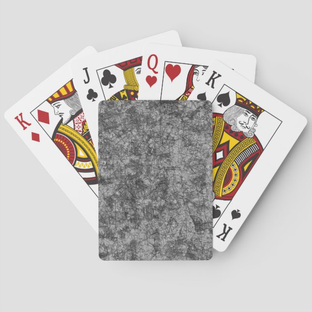 Scratches on a lightly spotted grey to black playing cards (Back)