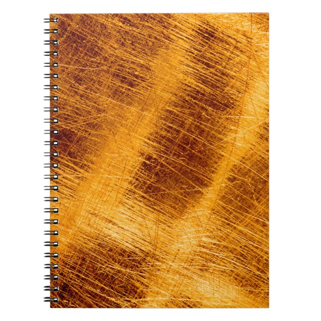 Scratches on a metallic gold background. abstract, notebook (Front)