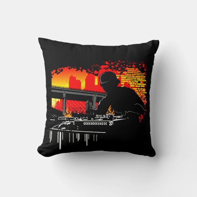 Scratching Hits Throw Pillow (Front)