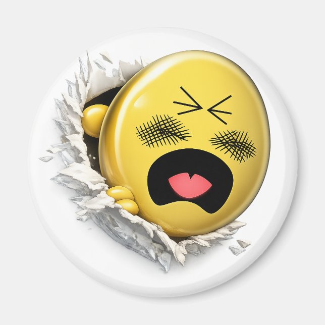 Scratchy 3D Emoji Round Magnet (Devant)
