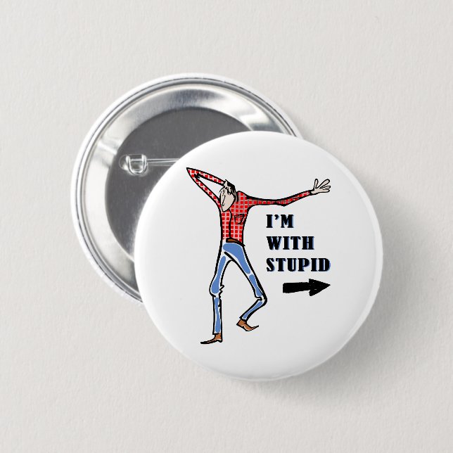 Scrawny, dumb-looking jackass 2 inch round button (Front & Back)