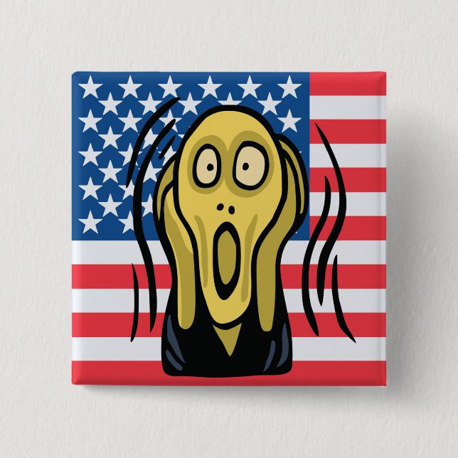 Scream American 2 Inch Square Button (Front)