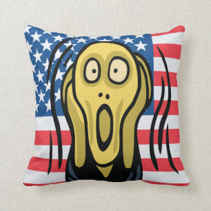 Scream American Throw Pillow