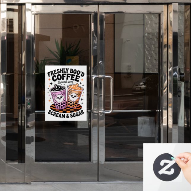 Scream and Sugar Halloween Coffee Window Cling (Office Door)
