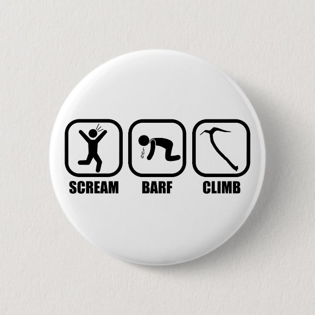 Scream Barf Climb 2 Inch Round Button (Front)