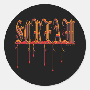 SCREAM Bloody Halloween Classic Round Sticker
