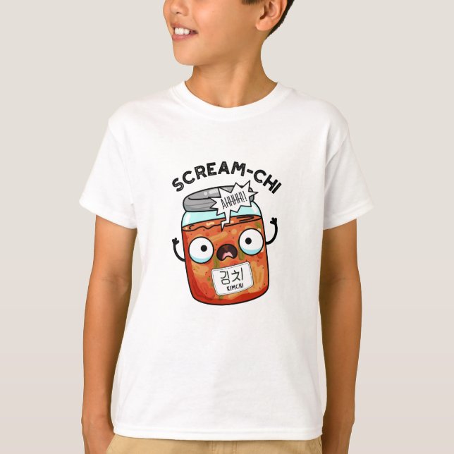 Scream-chi Funny Kimchi Puns T-Shirt (Front)