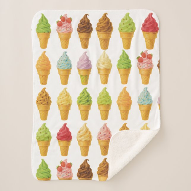 Scream for Ice Cream  Sherpa Blanket (Front)