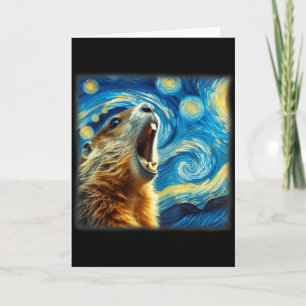 Scream Groundhog Shirt _ Artistic Groundhog Day  Card