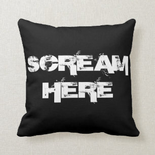 Scream Here Throw Pillow