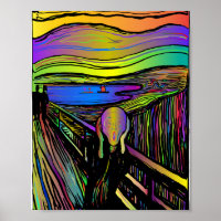 Scream Painting Family Lake People Nature