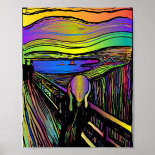 Scream Painting Family Lake People Nature Poster