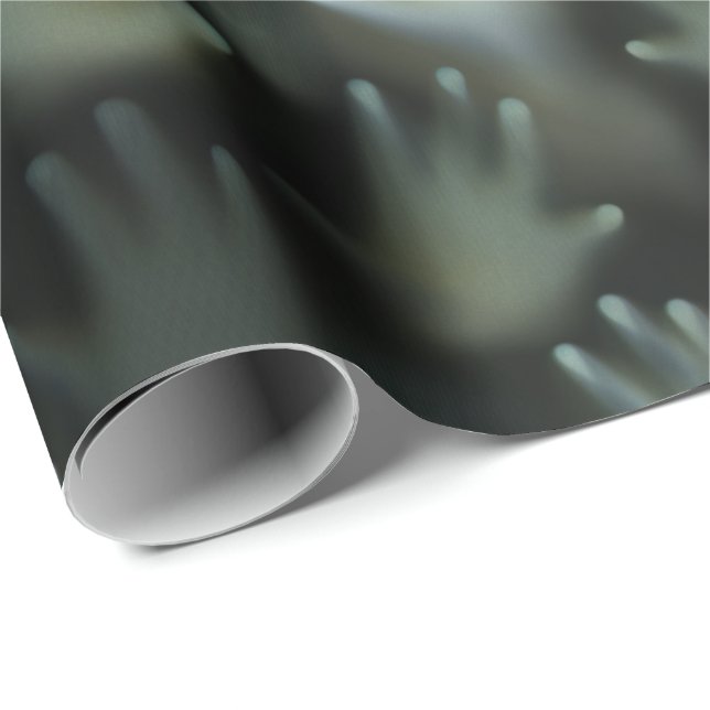 Screamer Haunted Lost Souls Gothic Hands Faces Wrapping Paper (Roll Corner)
