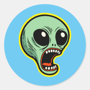 Screaming Alien Classic Round Sticker