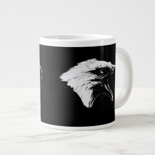 Screaming Bald Eagle in Black Pick Your Background Large Coffee Mug