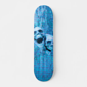 Screaming Blue Skulls Skateboard