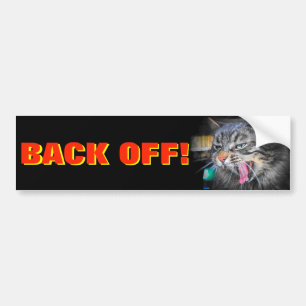 Screaming Bumper Cat Says Back off Sticker