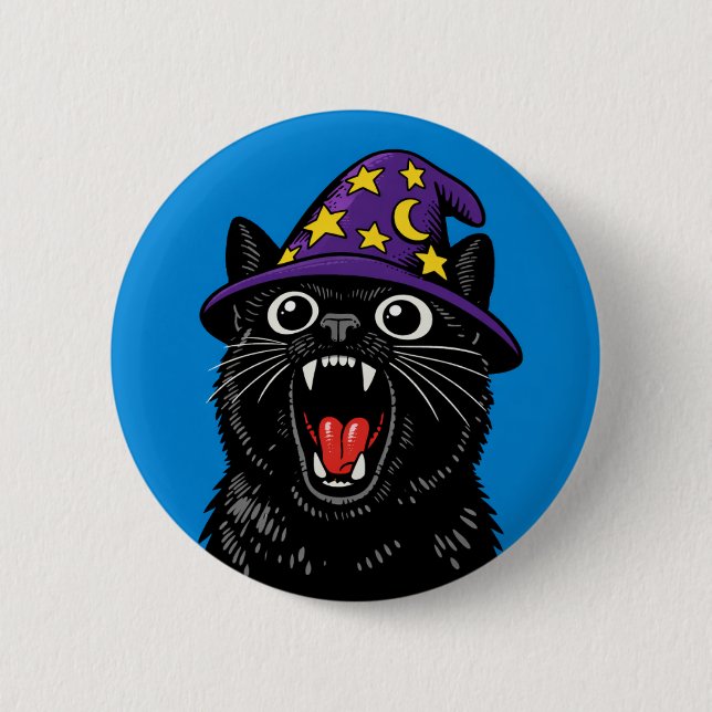 Screaming Cat 2 Inch Round Button (Front)