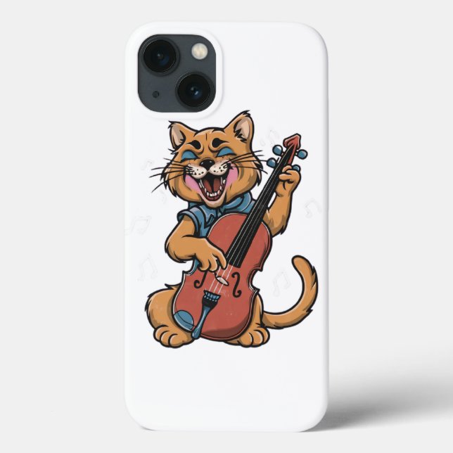 Screaming Cat Musician Playing Cello  Case-Mate iPhone Case (Back)
