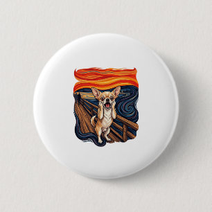 Screaming Chihuahua Dog Scream Bridge_1 2 Inch Round Button