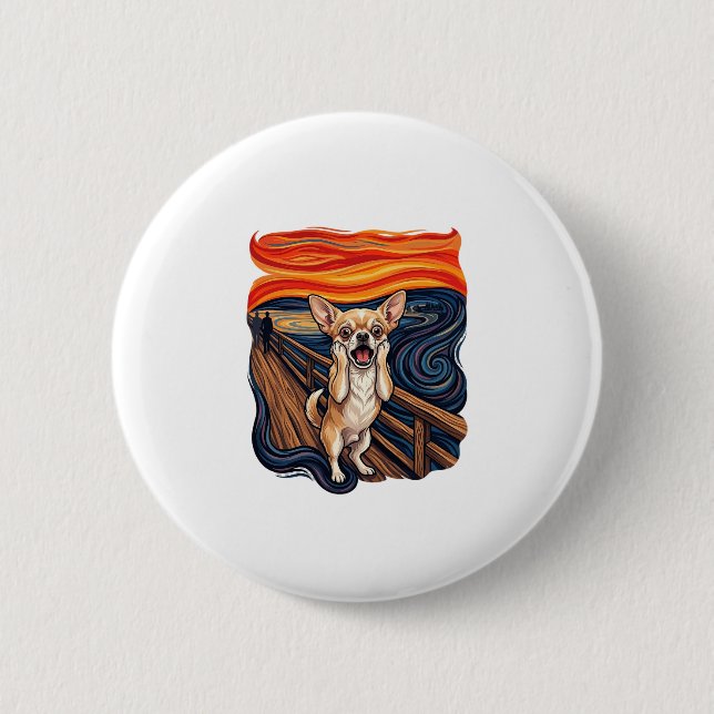 Screaming Chihuahua Dog Scream Bridge_1 2 Inch Round Button (Front)