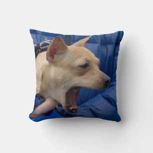 Screaming Chihuahua Throw Pillow
