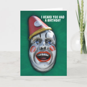 Screaming Clown Belated Birthday Card