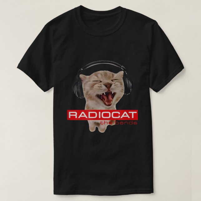 Screaming DJ Cat Meme Headphone Music Lover Art T-Shirt (Design Front)
