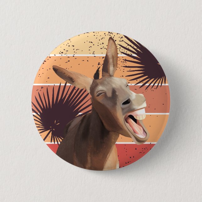 Screaming Donkey Summer Vibes 2 Inch Round Button (Front)