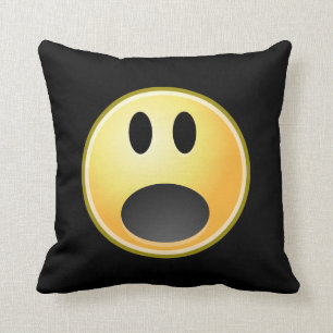 Screaming Emoticon Throw Pillow