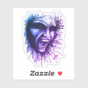 Screaming Face Sticker