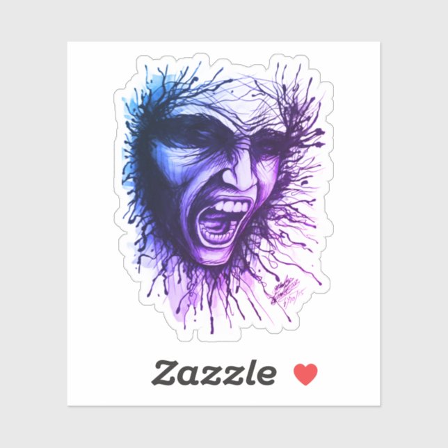 Screaming Face Sticker (Sheet)