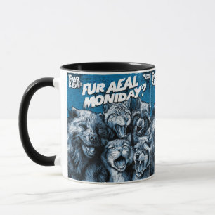 Screaming Faces in Black and White Zine Art Mug