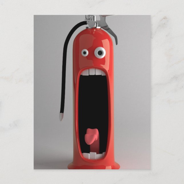 Screaming Fire Extinguisher Postcard (Front)