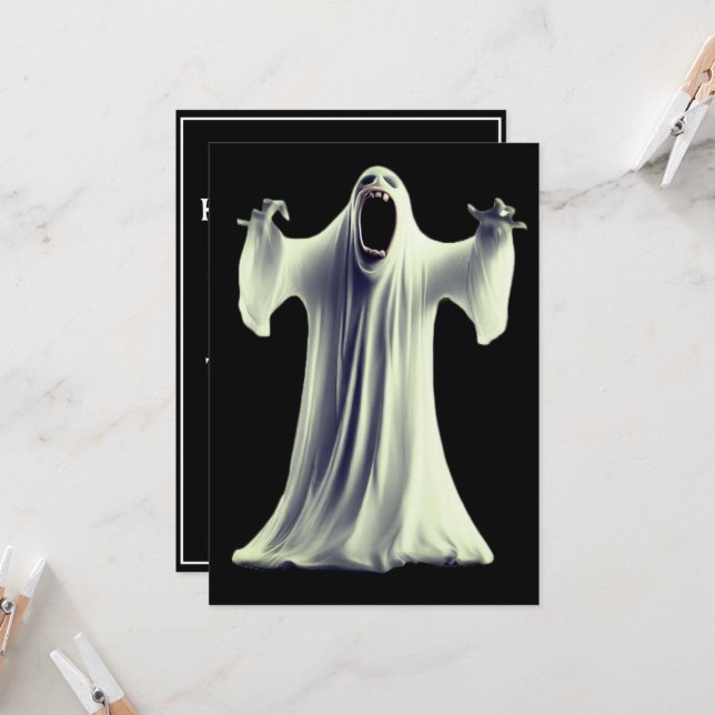 Screaming Ghost Invitation (Front/Back In Situ)