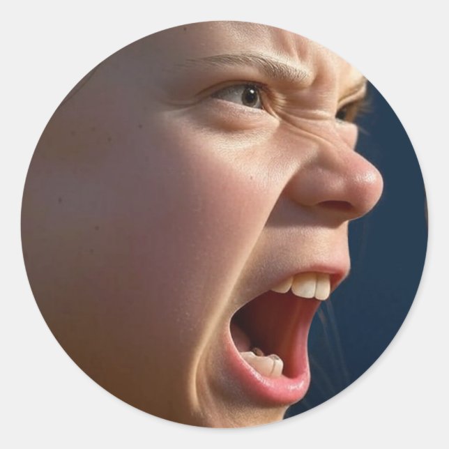 Screaming Girl large round stickers (Front)