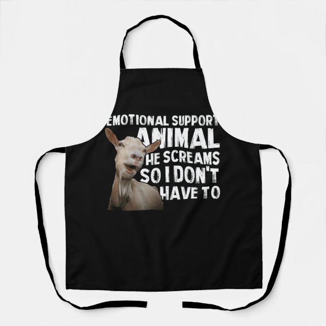 Screaming Goat Emotional Support Animal Goat Owner Apron (Front)