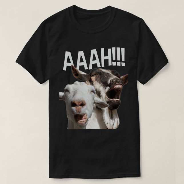 Screaming Goats AAAH!!! Funny Crazy Goat Lover Pri T-Shirt (Design Front)