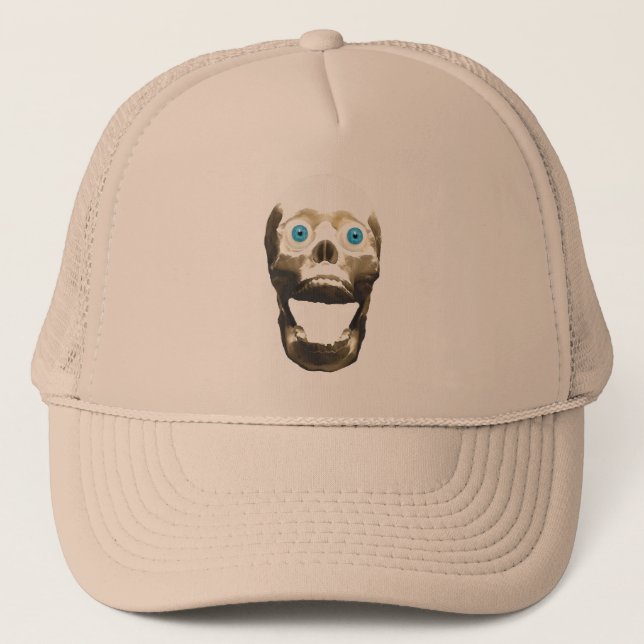 Screaming Gothic Skull - Halloween Horror Trucker Hat (Front)