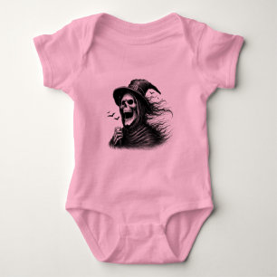 Screaming Grim Reaper Halloween Gothic Dark Arts Baby Bodysuit