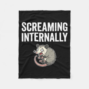 Screaming Internally Funny Ossum Anxiety Meme  Fleece Blanket