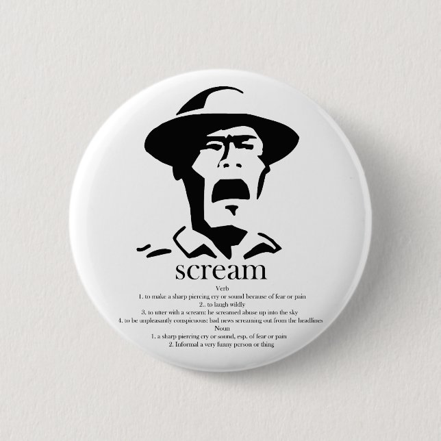 screaming man with definition 2 inch round button (Front)