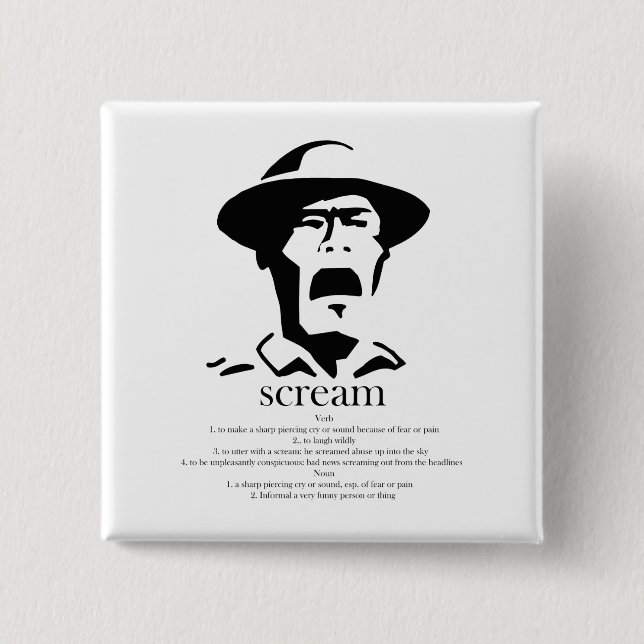 screaming man with definition 2 inch square button (Front)